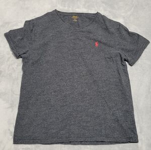 Polo Ralph Lauren V-Neck Mens Charcoal Tshirt Pullover Size Large